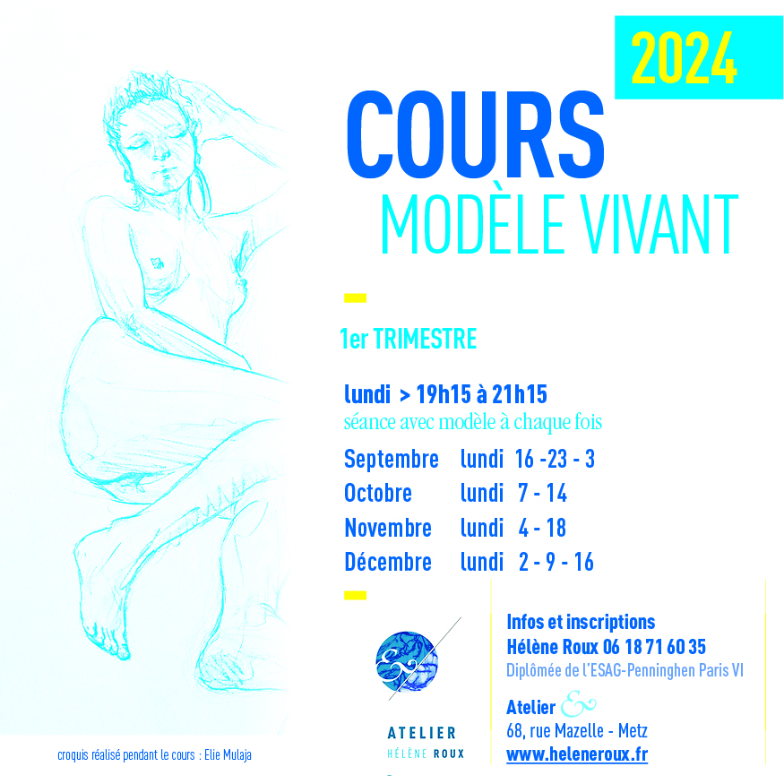 cours de dessin modèle vivant