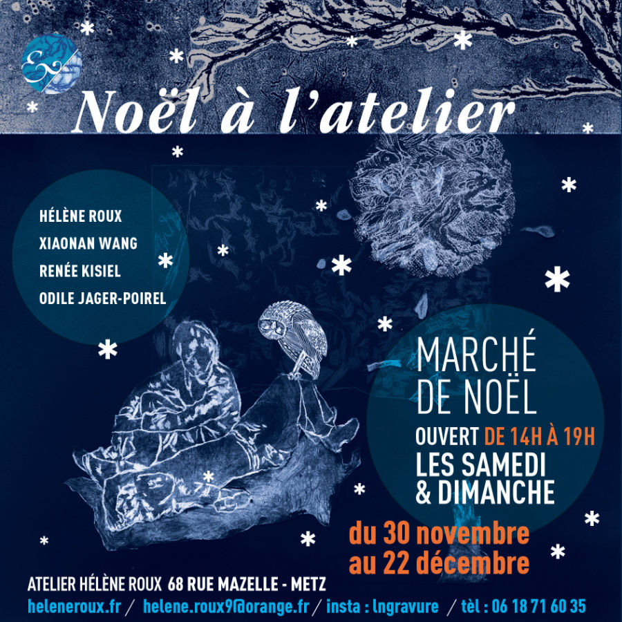 Marché de Noël à l'atelier Hélène Roux au 68 rue Mazelle à Metz