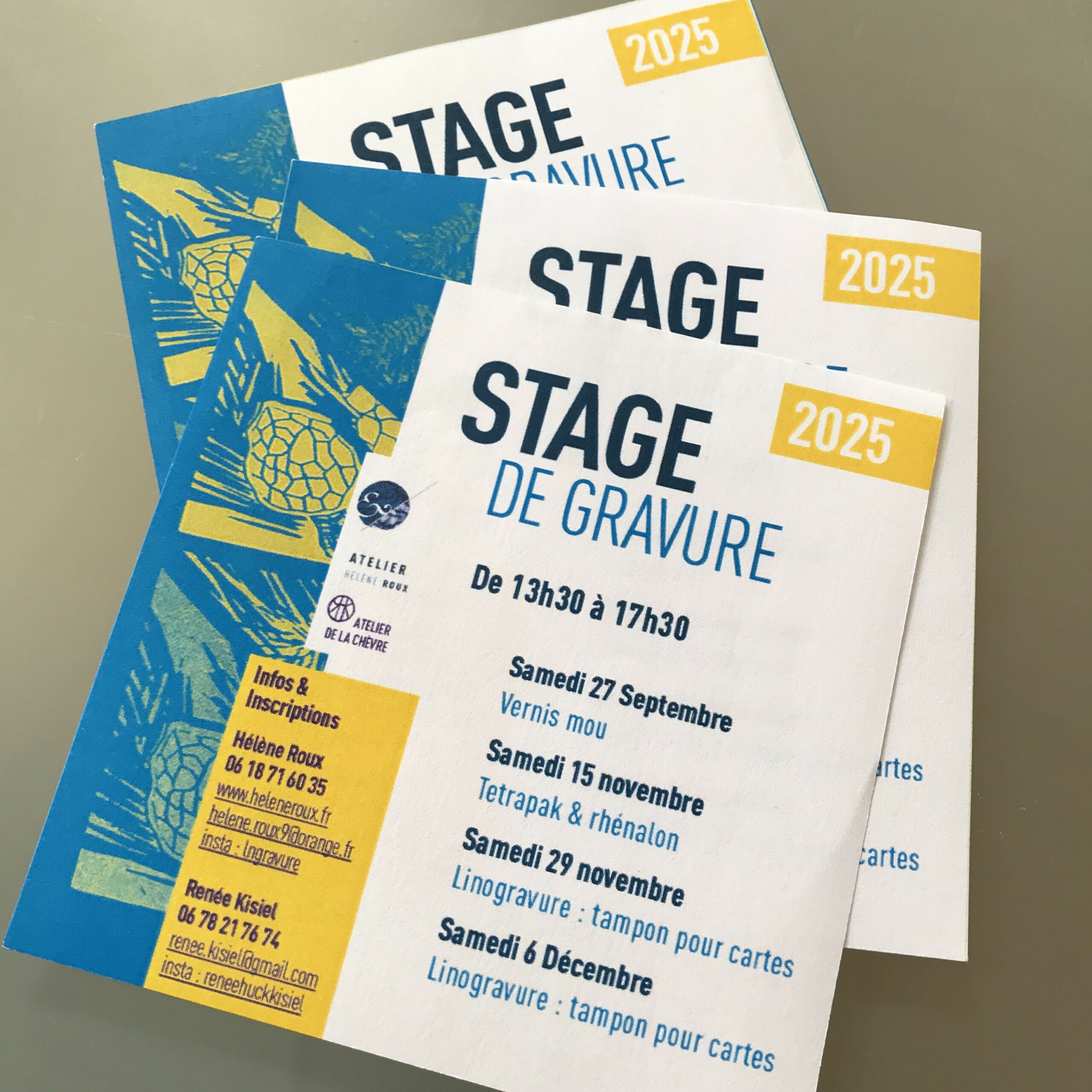 stages de gravure de septembre à décembre 2025