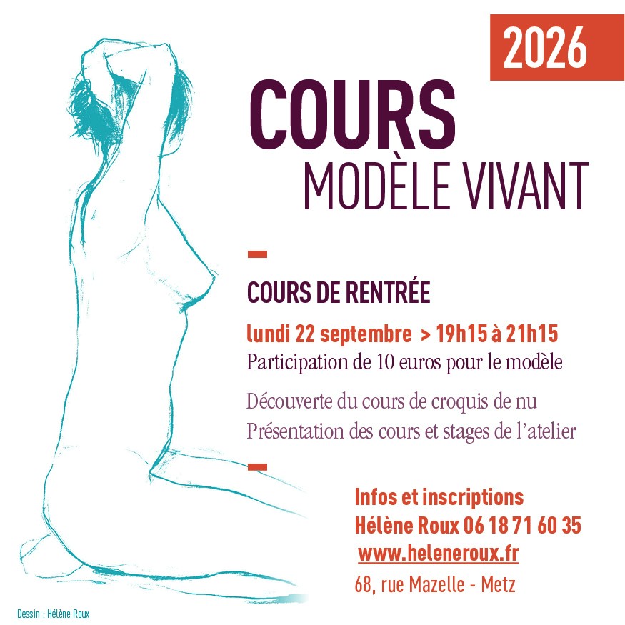 cours modèle vivant - rentrée 2026
