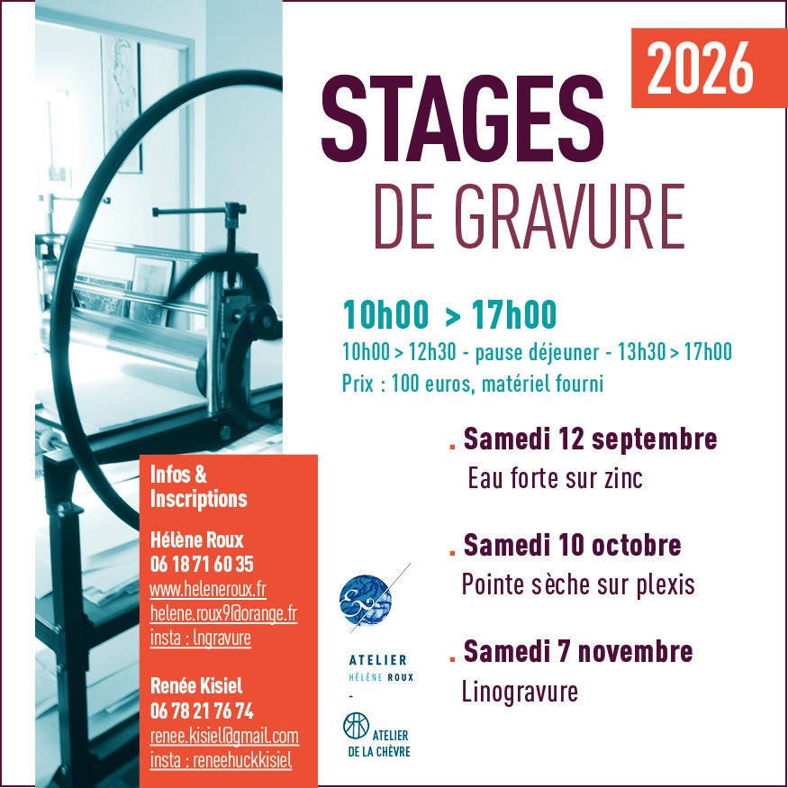 stages de gravure rentrée 2026 